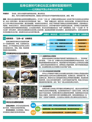 后单位制时代单位社区治理转型困境研究——以河南省平顶山市单位社区为例