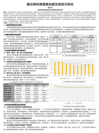 碳达峰初期城镇低碳发展提升路径